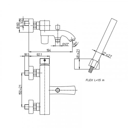 Смеситель для ванны Paini Lady 89YO105KM Черный Хром