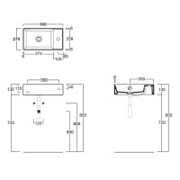 Раковина Simas Agile 50 R AG50 antracite matt*1 Антрацит матовая фарфор подвесная, полувстраиваемая