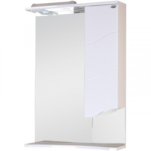 Зеркало со шкафом Onika Лайн 58.01 R 205820 с подсветкой Белое МДФ / ЛДСП, стекло