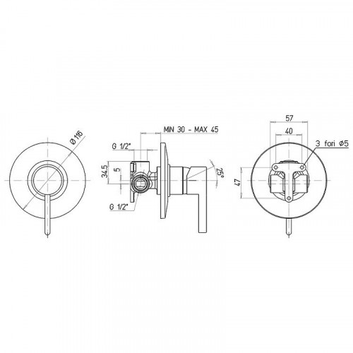Смеситель для душа Paini Brera 74PZ690 Черный матовый