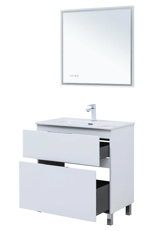 Тумба с раковиной Aquanet Алвита New 80 345679 цвет Белый матовый