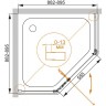 Душевой уголок Cezares Eco 90х90 ECO-O-P-1-90-C-Cr профиль Хром стекло прозрачное