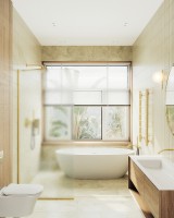 Душевая перегородка Maybah Glass MGD-680-3у 1090x1950 в узком профиле Золото стекло сатиновое