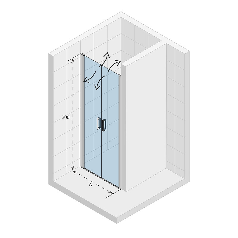 Душевая дверь Riho Novik Z111 100 G003005120 профиль Хром стекло прозрачное