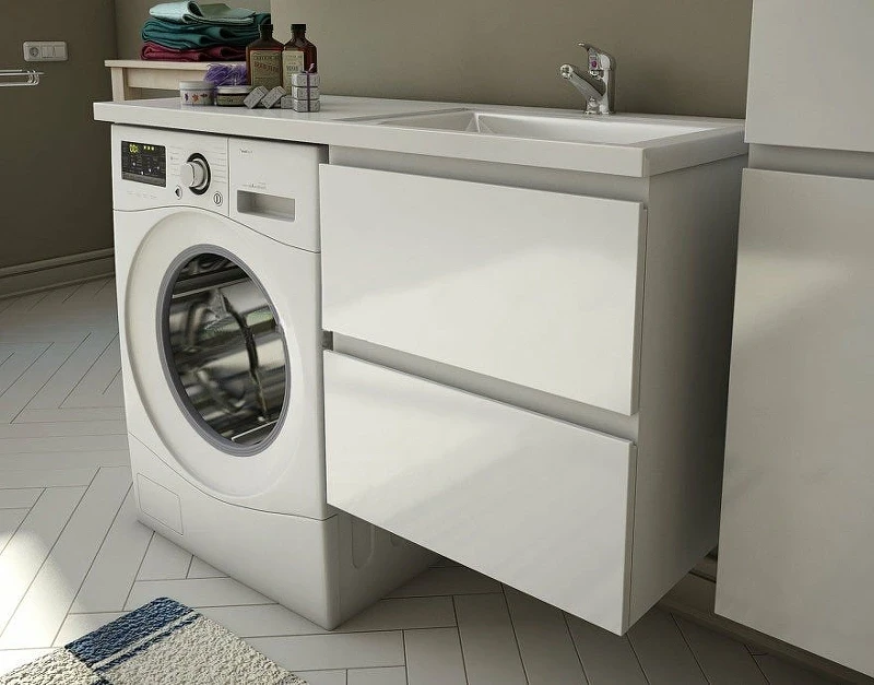 Тумба с раковиной Эстет Dallas Luxe 110 R ФР-00002021 подвесная Белая МДФ / ЛДСП