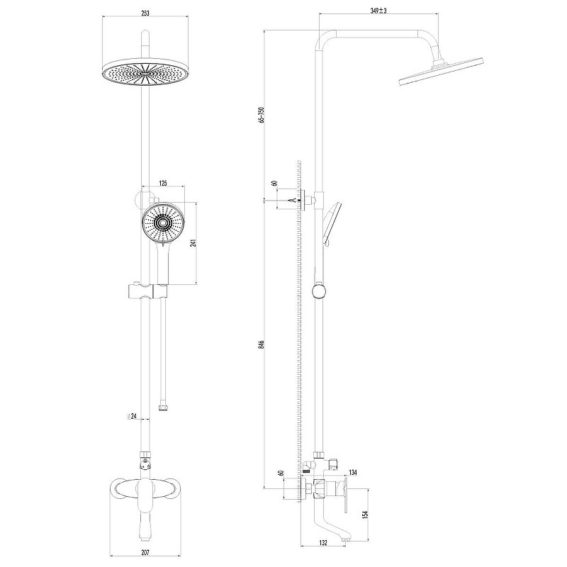 Душевая система AWP Narbus S0262C цвет Хром