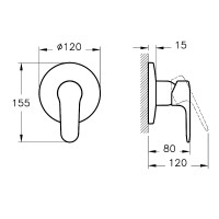 Смеситель для душа Vitra Root Round A42728EXP Хром латунь встраиваемый
