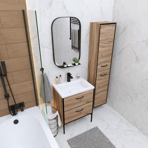 Тумба под раковину Grossman Неро 70 107004 цвет Альпийский дуб Черный