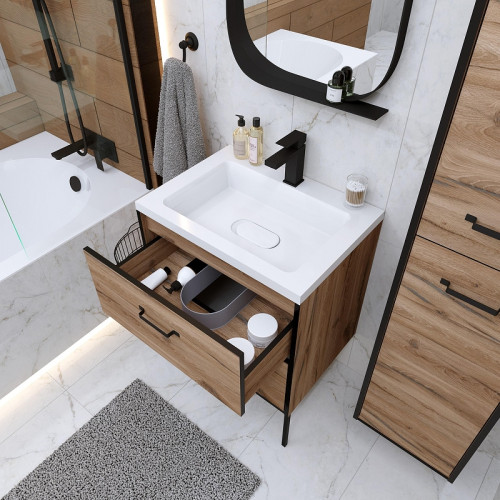 Тумба под раковину Grossman Неро 70 107004 цвет Альпийский дуб Черный