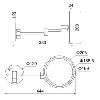 Косметическое зеркало Schein 9346MB с подсветкой Черное матовое
