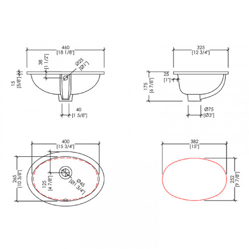 Раковина Devon&amp;Devon White 46 RALILY460 Белая фаянс встраиваемый