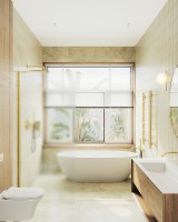 Душевая перегородка Maybah Glass MGD-700-3ш 790x1950 в широком профиле Золото стекло сатиновое