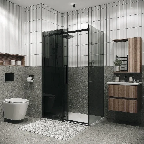 Душевой уголок Grossman Classic 100х70 120.K33.04.1070.21.10 профиль Черный матовый стекло тонированное