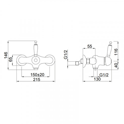 Смеситель для душа Migliore Oxford 19128 Хром латунь на стену