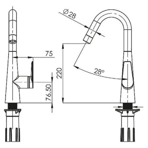 Смеситель для кухни Teska Axis E4106 Хром