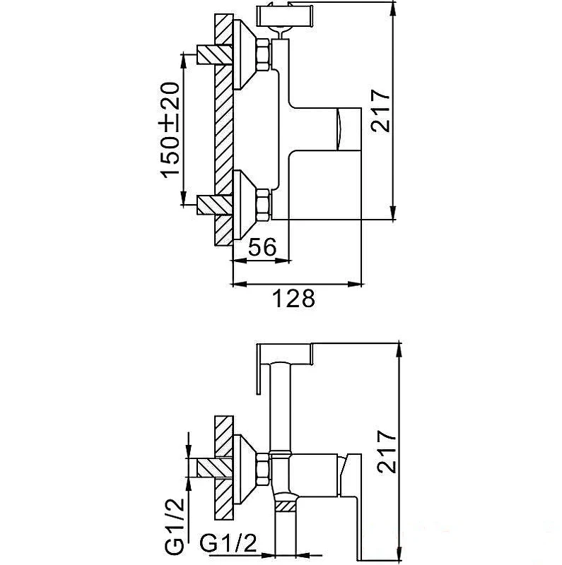 Гигиенический душ со смесителем Frap H41 F2041-4 Бронза латунь на стену