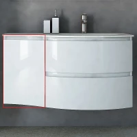 Подвесной шкаф Cezares Vague 34 L 44228 Bianco lucido МДФ / ЛДСП