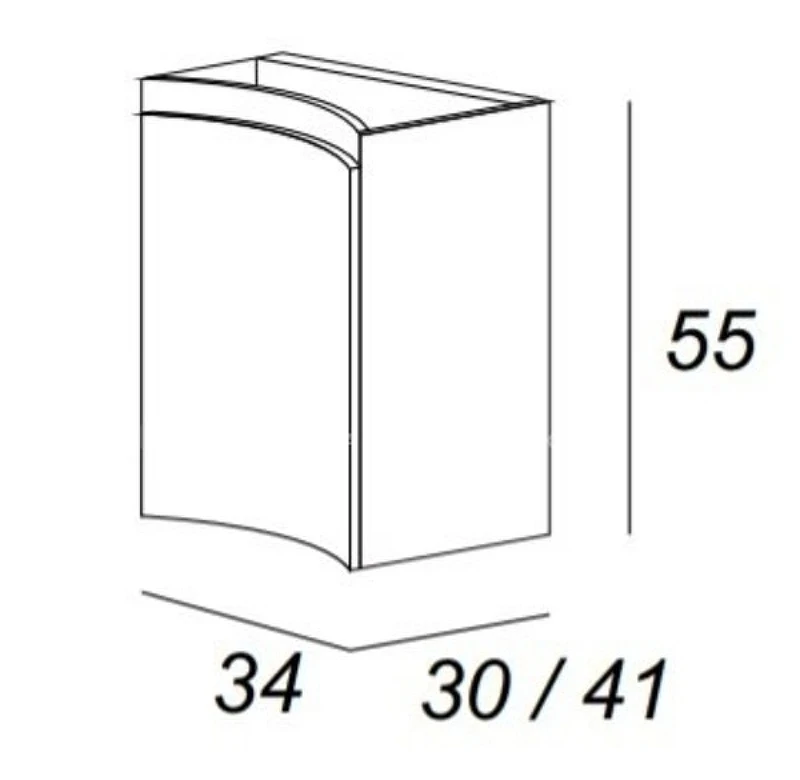 Подвесной шкаф Cezares Vague 34 L 44228 Bianco lucido МДФ / ЛДСП