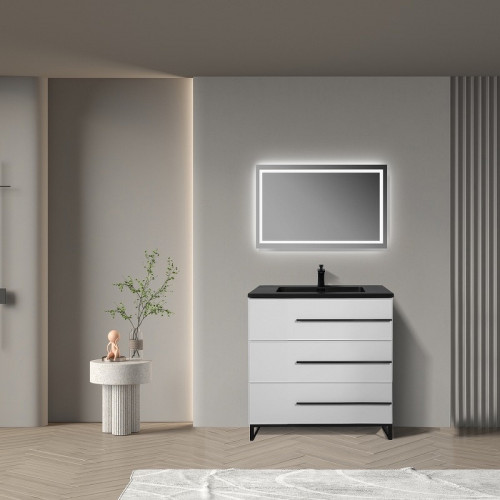 Тумба с раковиной Parly Spa Bella 75 Bella-T75 10149 Белая глянцевая