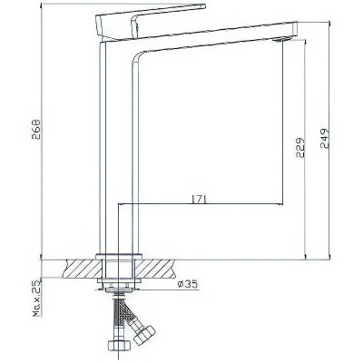 Смеситель для раковины Haiba HB11615-7 Черный матовый латунь