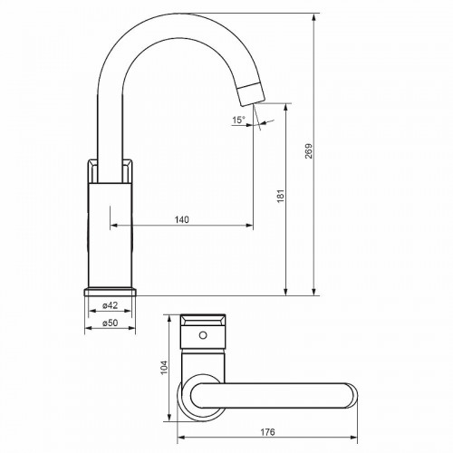 Смеситель для раковины Damixa Apollo 470220300 Черный матовый латунь