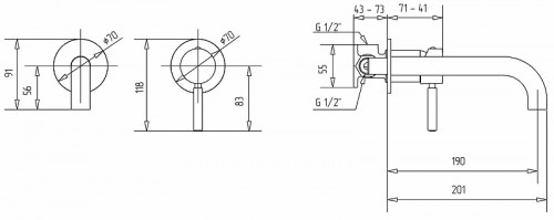 Смеситель для раковины Migliore Fortis 31547 (18667) Хром латунь встраиваемый