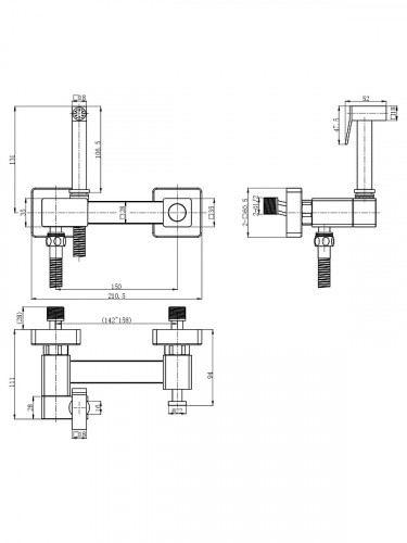 Гигиенический душ со смесителем WeltWasser Higi Q02 CR 10000013672 цвет Хром