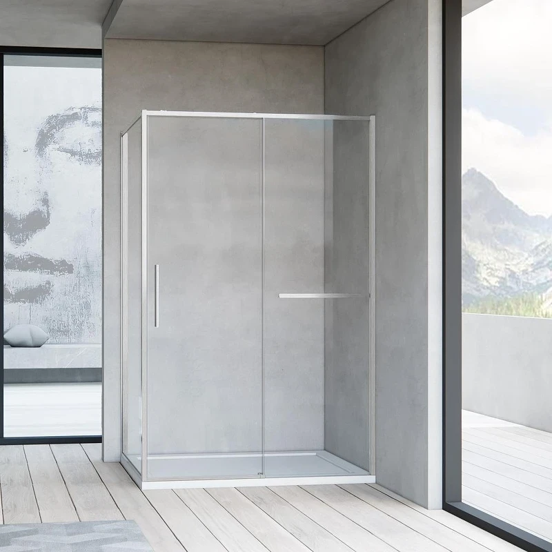 Душевой уголок Vincea Slim Soft 120x90 VSR-1SS9012CLBN профиль Брашированный никель стекло прозрачное