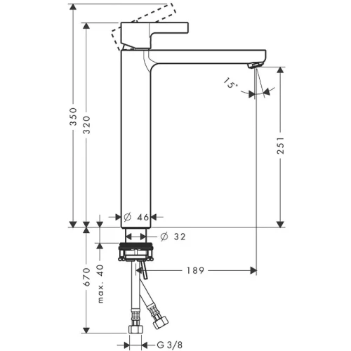 Смеситель для раковины Hansgrohe Metris S 31023000 Хром латунь