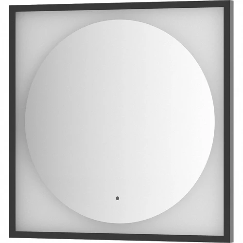Зеркало Defesto Eclipce 70х70 DF 2232R с подсветкой 15W-3000К/в багетной раме/ИК - выключатель/Теплый белый свет/Черная рама
