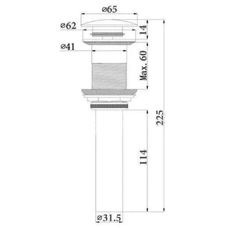 Донный клапан Comforty DK-01G 00-00013474 click-clack Золото Золото