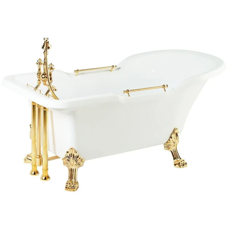 Ванна из искусственного камня Migliore Impero 180x87 26925 ножки Leone Standart Золото