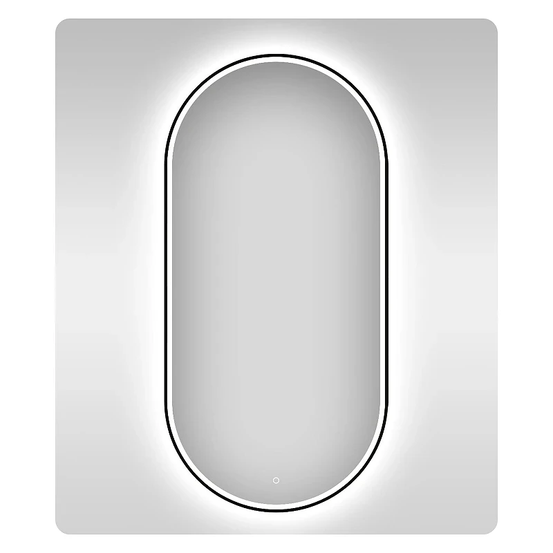 Зеркало Wellsee 7 Rays' Spectrum 60 172202050-172202060 с подсветкой цвет Черный матовый с сенсорным выключателем