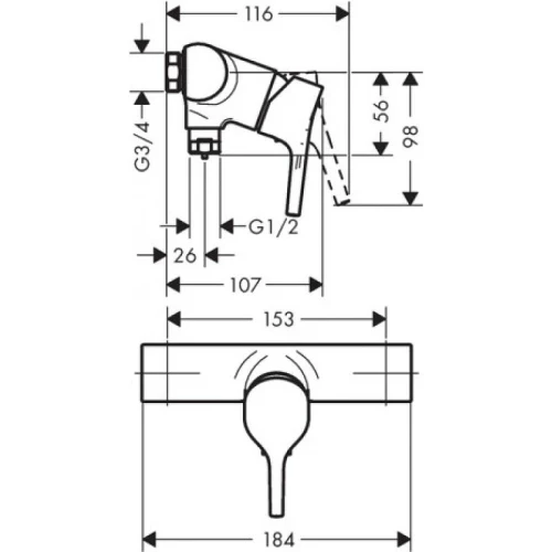 Смеситель для душа Hansgrohe Talis S 72601000 Хром латунь на стену
