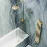 Шторка для ванны Maybah Glass MGV-655-3 705х1400 поворотная на петлях Золото стекло сатиновое