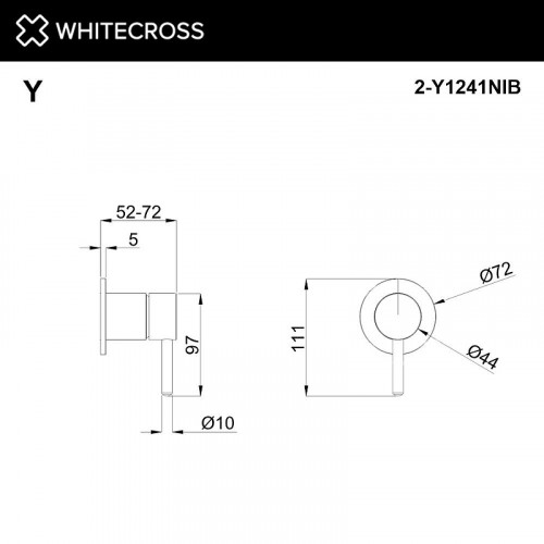 Смеситель для душа Whitecross Y brushed nickel 2-Y1241NIB цвет Никель брашированный