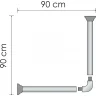 Карниз для ванны WasserKRAFT Kammel 90x90 SC-839090 Белый
