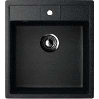 Кухонная мойка Ulgran Classic U-406-308 Черная искусственный камень (литьевой мрамор) встраиваемый
