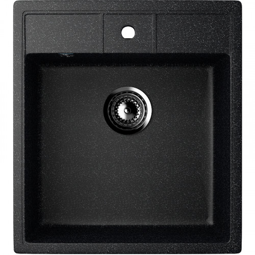 Кухонная мойка Ulgran Classic U-406-308 Черная искусственный камень (литьевой мрамор) встраиваемый