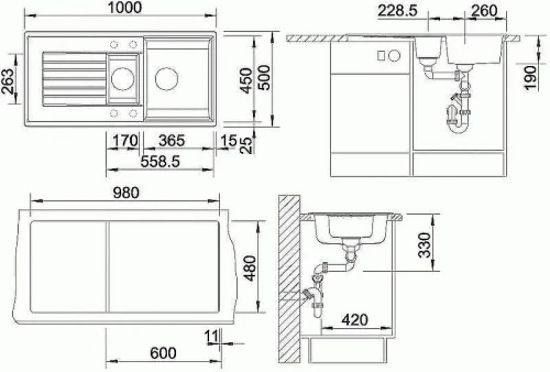 Кухонная мойка Blanco Zia 6S 514742 Белая