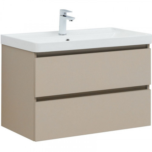 Тумба под раковину Aquanet Вега 2.0 80 337943 подвесная Бежевая МДФ / ЛДСП