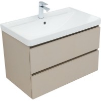 Тумба под раковину Aquanet Вега 2.0 80 337943 подвесная Бежевая МДФ / ЛДСП