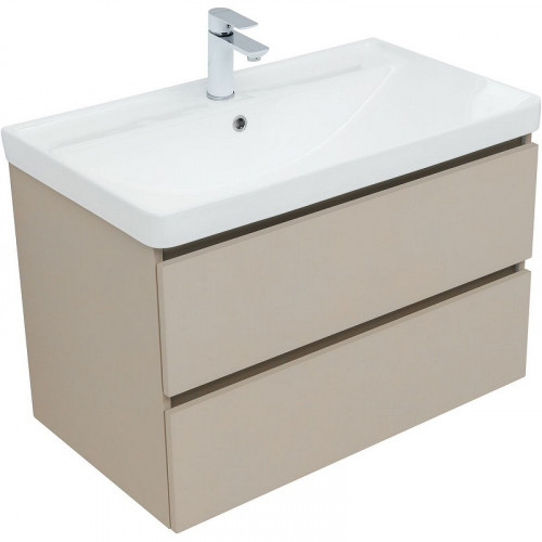 Тумба под раковину Aquanet Вега 2.0 80 337943 подвесная Бежевая МДФ / ЛДСП