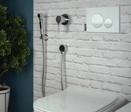 Гигиенический душ со смесителем Jacob Delafon Elate E24610-BL Черный матовый латунь на стену