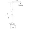 Душевая система Rose R15H R1556H Черная матовая