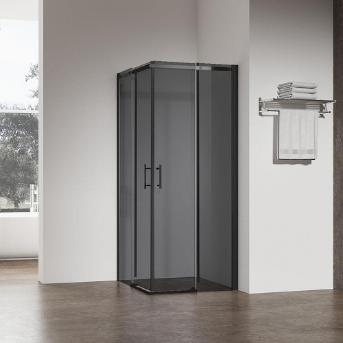 Душевой уголок Veconi Rovigo RV-50B 100х80 RV50B-10080-05-C8 профиль Черный матовый стекло тонированное