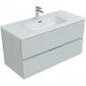 Тумба под раковину Aquanet Алвита New 100 277520 подвесная Серая матовая МДФ / ЛДСП