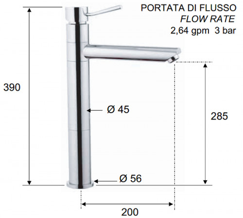 Смеситель для кухни Remer Minimal N40L Хром латунь