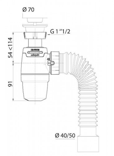 Сифон для кухонной мойки Wirquin Neo Air 30987083 Нержавеющая сталь