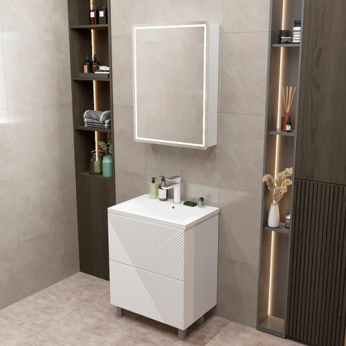 Тумба под раковину Mixline Вектор 65 554823 цвет Белый